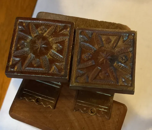 2 Extremely RARE Large VICTORIAN  BRASS EASTLAKE Period OLD PULLS!