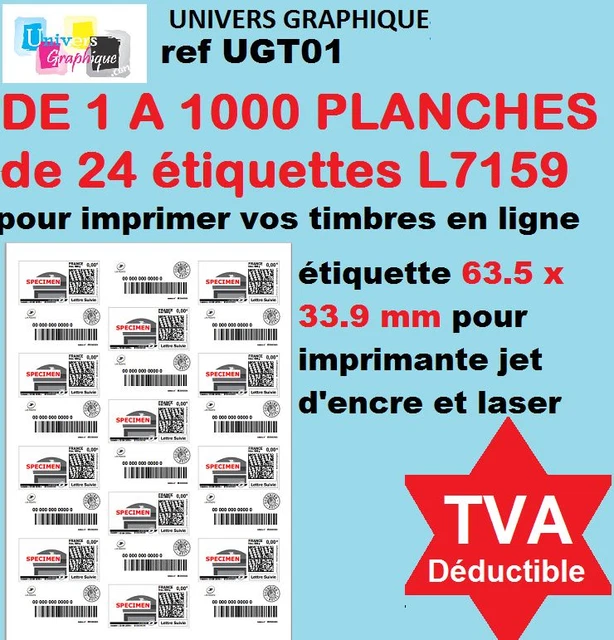 240 Étiquettes Timbres L7159 - 63,5x33,9mm | Compatible La Poste Montimbre En Ligne