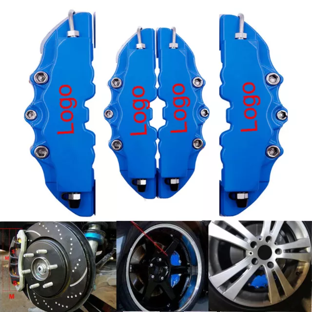 4x 3D Blue Style Front+Rear Car Disc Brake Caliper Cover Parts Brake Accessory