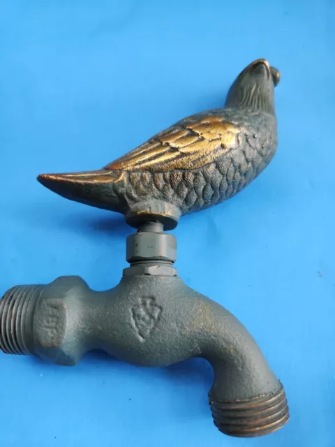 Bird Vtg Figural Handle Faucet Spigot Hardware Bronze Brass Usa Arrowhead