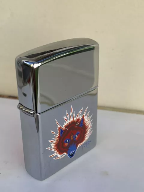 Stanley Mouse Steppenwolf  Zippo Lighter - 1997 POLISHED CHROME NEW 3