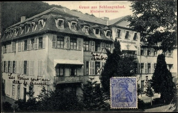 Ak Schlangenbad im Taunus Hessen, Mittleres Kurhaus - 3467119