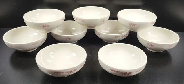 9 Syracuse China Montlynn Dessert Fruit Bowls Set Vintage Floral Restaurant Ware