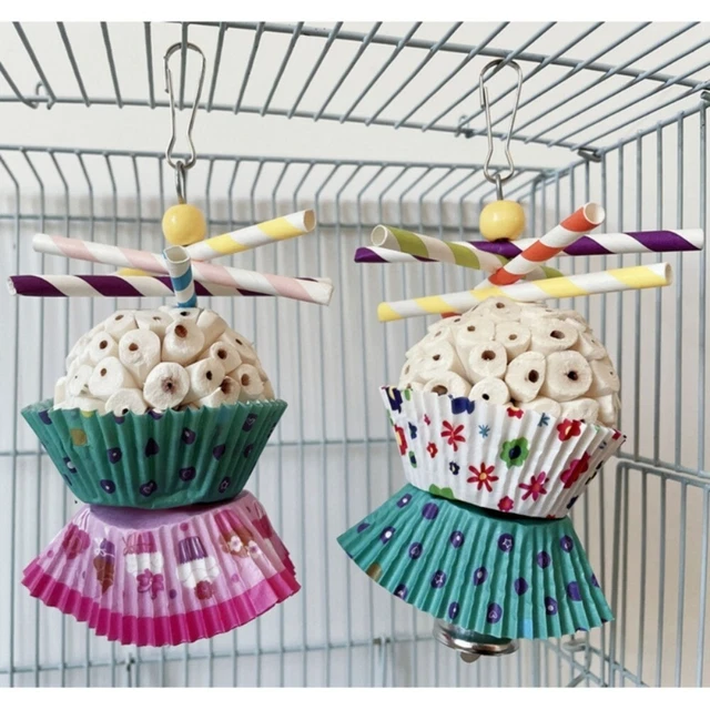 Love Birds Bird Toy Parakeet Shredder Ball Bird Cage Accessory Parrot Chew Ball