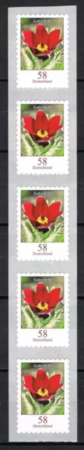 Bund: MiNr. 2971 R 5er** postfrisch, mit rückseitiger Nummer Streifen [13183