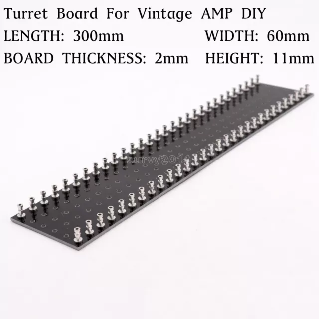 300x60x2mm 30x2 Hole Strip Terminal Turret Board 4 Vintage Tube Guitar Audio AMP