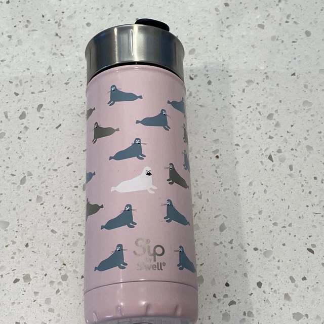 Sip by Swell Water Bottle 16 oz Pink Stainless Steel Insulated Seals Animal