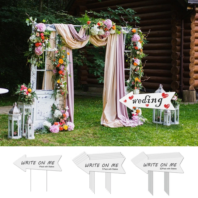 10 Cartelli Da Cortile In Plastica Ondulata Bianca 45,7x30,5 Cm Con Pali Metallici Per Inserimento Nel Terreno - 5