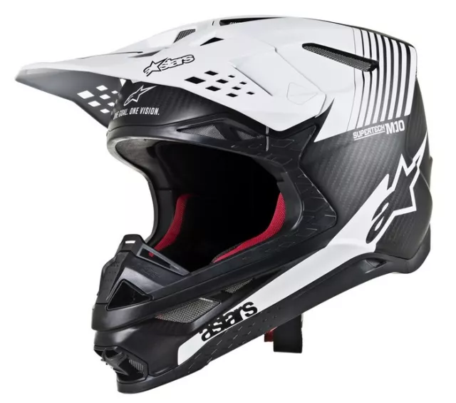 2023 Alpinestars Supertech S-M10 Sm10 Helmet Dyno Matte Black Carbon White Sm-10