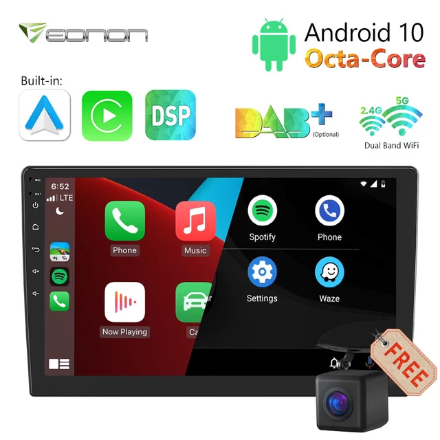 Cam+10.1" Android 10 8-Core autoradio 2DIN stereo GPS Navi RDS USB Apple CarPlay