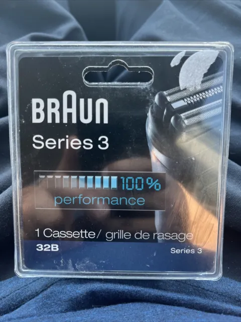 1 casete de repuesto para afeitadora eléctrica Braun 32B serie 3 lámina y cortador plateado