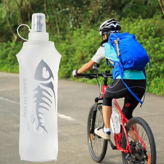 1Pc Sports Water Bottle Blue 9/18 oz Soft TPU Reusable Water Bottles 3