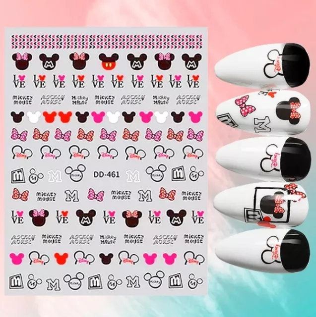 Disney Mickey Mouse Logo Nail Sticker Decal Decoration Manicure Self Adhesive