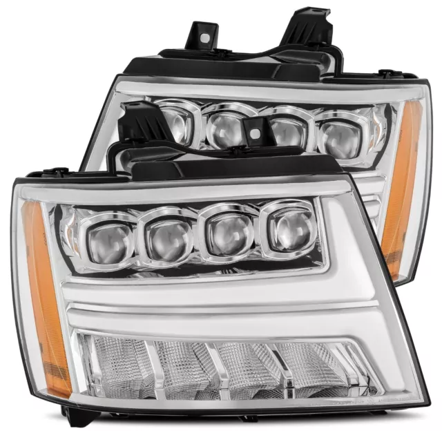 For 07-13 Chevrolet Suburban Avalanche AlphaRex NOVA Chrome LED Headlight Lamp