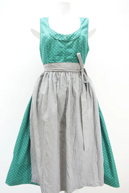 Tostmann tradizionale cotone verde con fiori dirndl duro con grembiule taglia 46