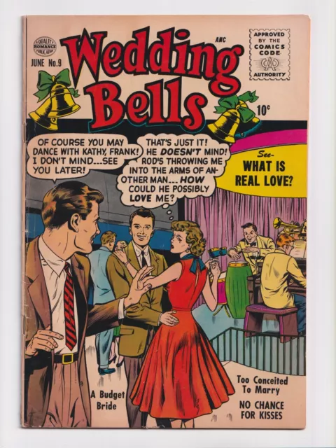 Wedding Bells #9 Quality Comics 1955 Vintage Golden Age Romance Comic Book FN-