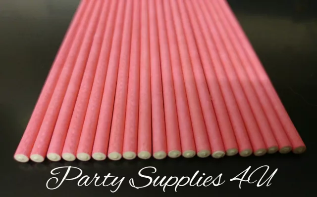 Paper Lollipop Cake Pop Sticks Pink Blue White 89mm 114mm 152mm