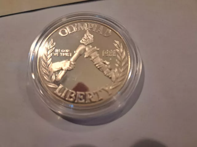 1988-S Proof Silver Olympic Dollar Coin- 0.76 Troy Ounce of Pure Silver-#2