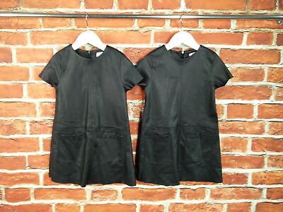 Girls Bundle Age 5-6 Years 100% Zara Black Faux Leather Zip Dress Twin Set 116Cm