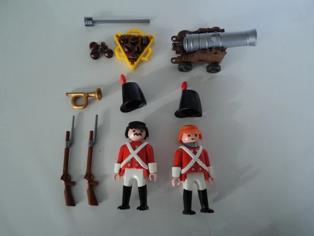 Set Playmobil Vintage Pirates - Tuniques Rouges & Officier à Cheval - Modèles 3387/3544