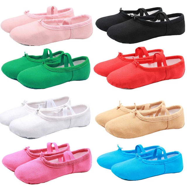 Chaussons De Danse Jazz – Toile, Semelle Caoutchouc – Bout Rond, Lacets – Pointure 30 – Pour Fille