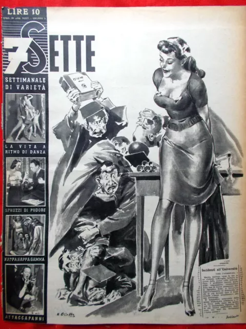 Rivista 7 Sette del 12 Gennaio 1947 Bel Ami Pudore Cagliostro Vespaio Danza KKG