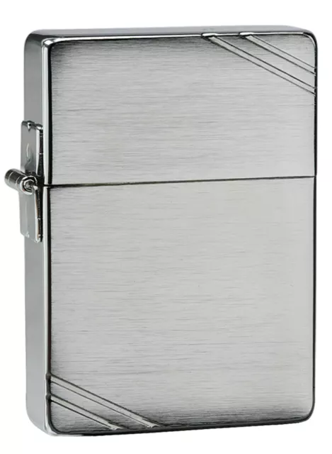 Zippo Windproof Replica 1935 Brushed Chrome Lighter w-slashes # 1935, New In Box