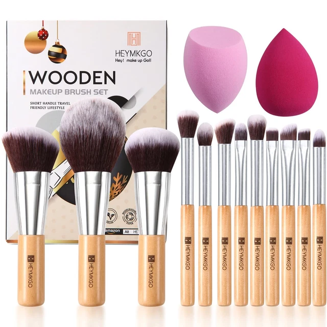 HEYMKGO - Pennelli Make Up professionali Set di 12 pennelli trucco vegani