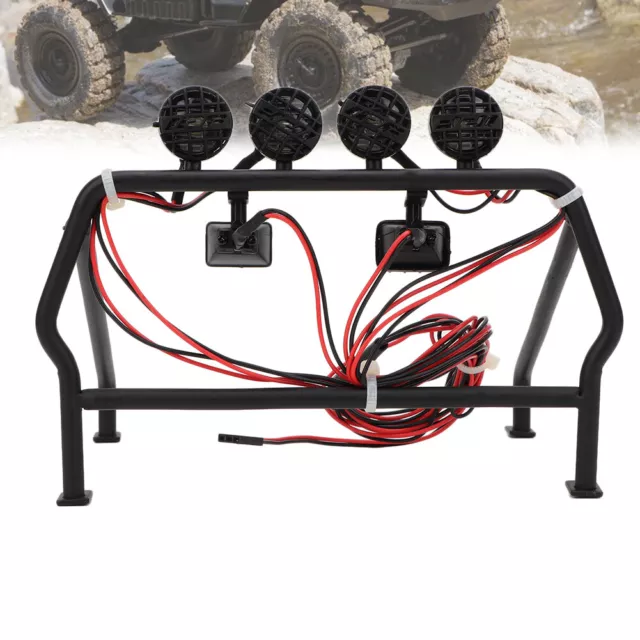 Metal Roll Cage With 6 LED Light Fit For SCX10 1/10 Axial 4WD RC Car 2