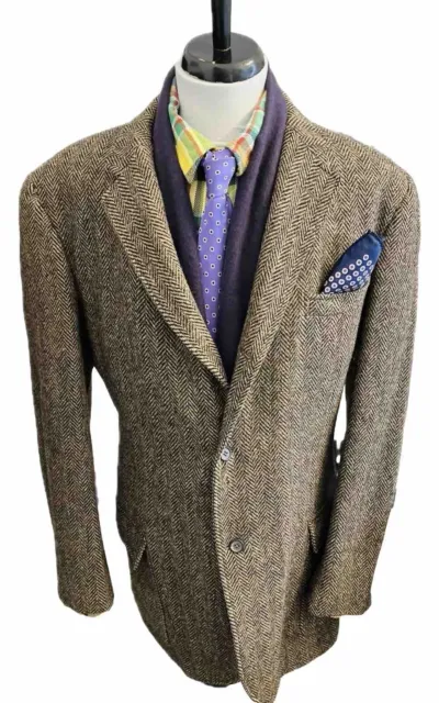 Vintage Brooks Brothers Tweed wool Herringbone A roll 3-2 , coat blazer  46