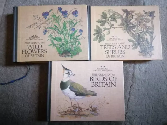 3 x Readers Digest Field Guide Books - Birds / Wild Flowers / Trees and Shrubs