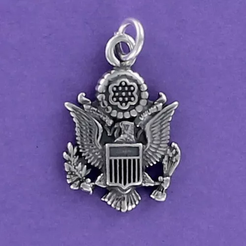 Great Seal of the United States Charm 925 Sterling Silver for Bracelet Necklace