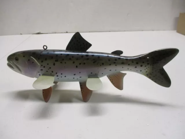 FISH DECOY LURE ice spearing (working) Rainbow Trout signed Bill
