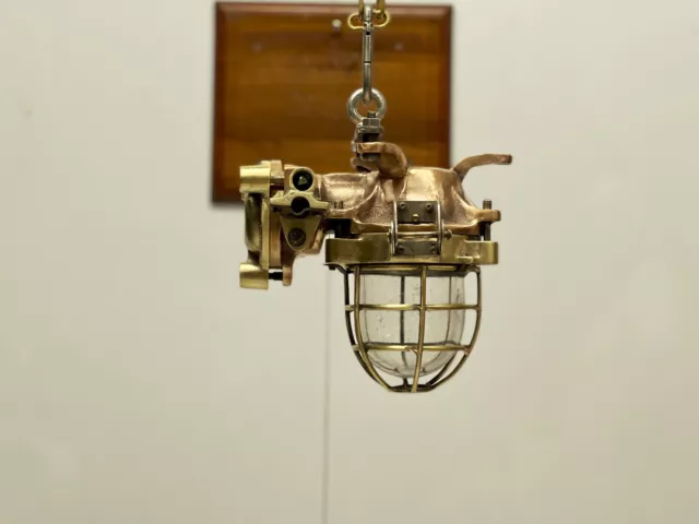 Flameproof Original Brass Antique Nautical Kokosha Hanging Vintage Ship Light