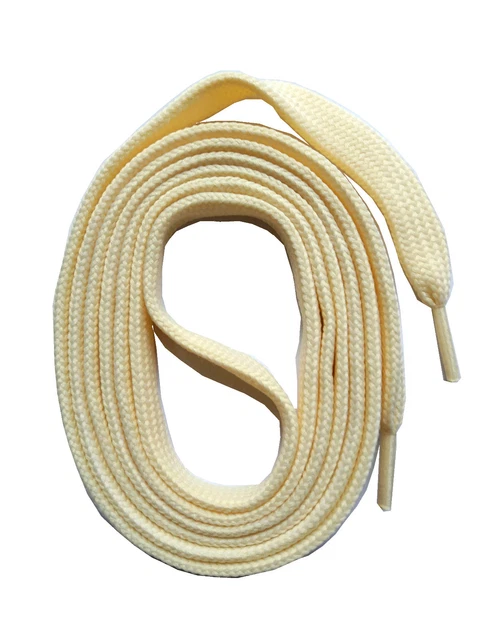 SNORS LACETS plats CREME BEIGE 60-240cm, 2 Largeurs, Lacet de chaussures Ruban