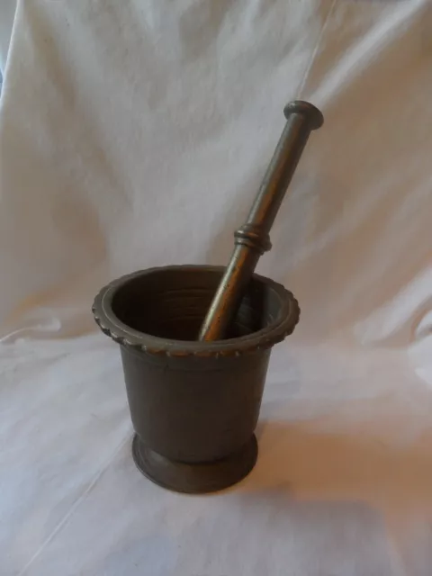 Antique Saudi Arabian Large Size Solid Brass Mortar And Pestle