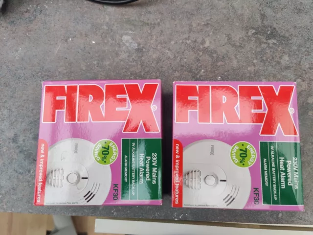 2 firex mains powered heat alarms