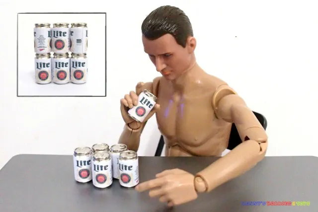 6PCs 1/6 Scale USA American Beer Cans Miller Lite For Enterbay 12" Action Figure