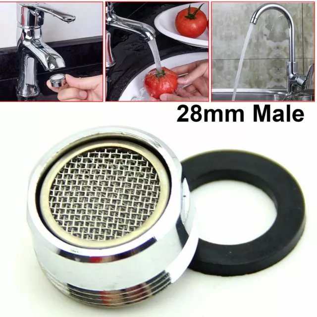 Tap Aerator Water Saving Faucet Male Nozzle Spout End Diffuser Filter 28mm UK