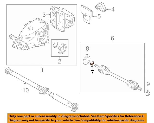 For BMW OEM 00-18 X5 Rear Suspension-Axle Assembly Lock Ring 33131214961