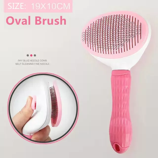 Pet Hair Remover Dog Cat Comb Grooming Massage Deshedding Self Cleaning Brush US