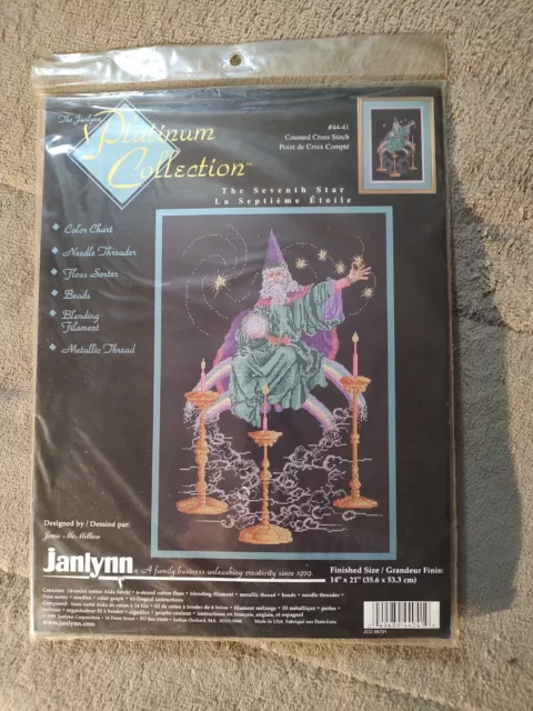 Janlynn Platinum  "THE SEVENTH STAR"  counted cross stitch kit sealed RARE FIND