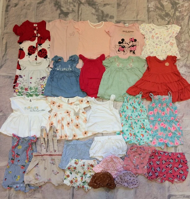 Pacchetto vestiti per bambine 3-6 mesi abito top pantaloncini tuta TU George ecc.