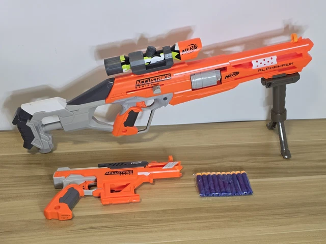 PAQUETE DE PISTOLA Nerf Accustrike Alphahawk rifle de