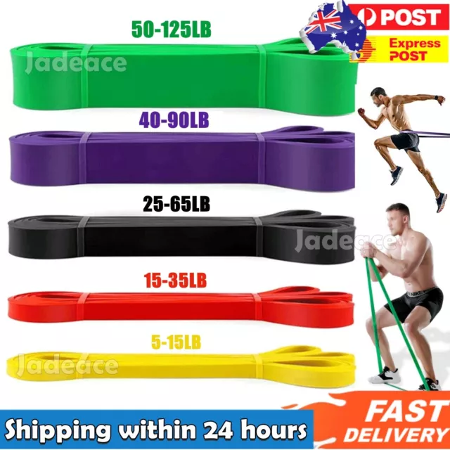 Set of 5 Exercise Fitness Workout Band Gym Heavy Duty Resistance Yoga bands  loop
