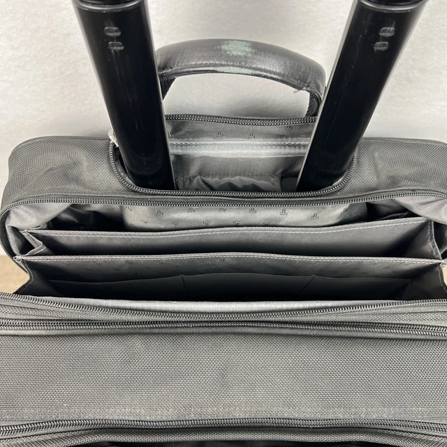 TUMI Alpha Deluxe Expandable Wheeled Rolling Briefcase Bag Black w/Laptop Insert 8