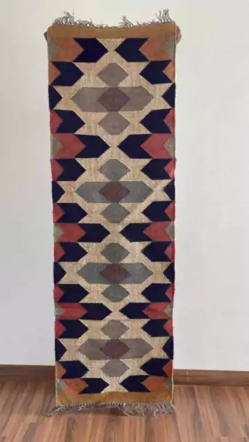 Tapis Kilim Ethnique Coureur de Couloir Grand Tapis en Jute de Laine Tapis...