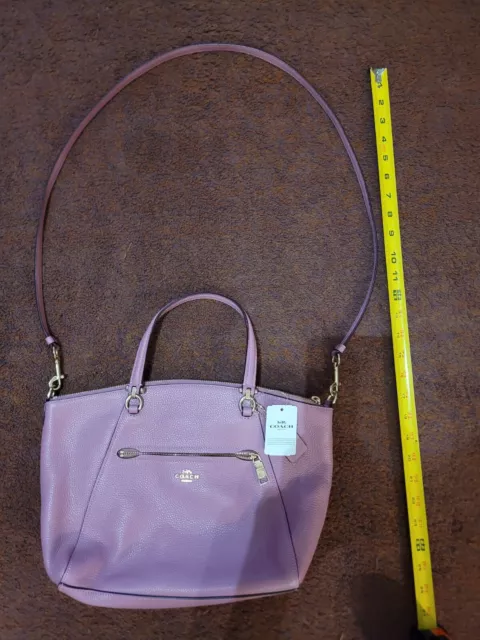 Coach Pebble Leather Prairie Satchel Lilac Rose Purple Crossbody Purse NWT