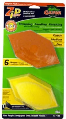 Ali Gator Grit, Zip Sander Hook & Loop Detail Hand Sander, 7186
