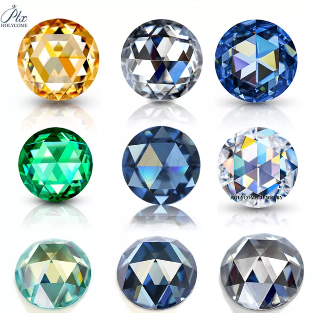 3mm-10mm Mixed Color Rose Cut Round Moissanite Loose Stone VVS1 With Certificate